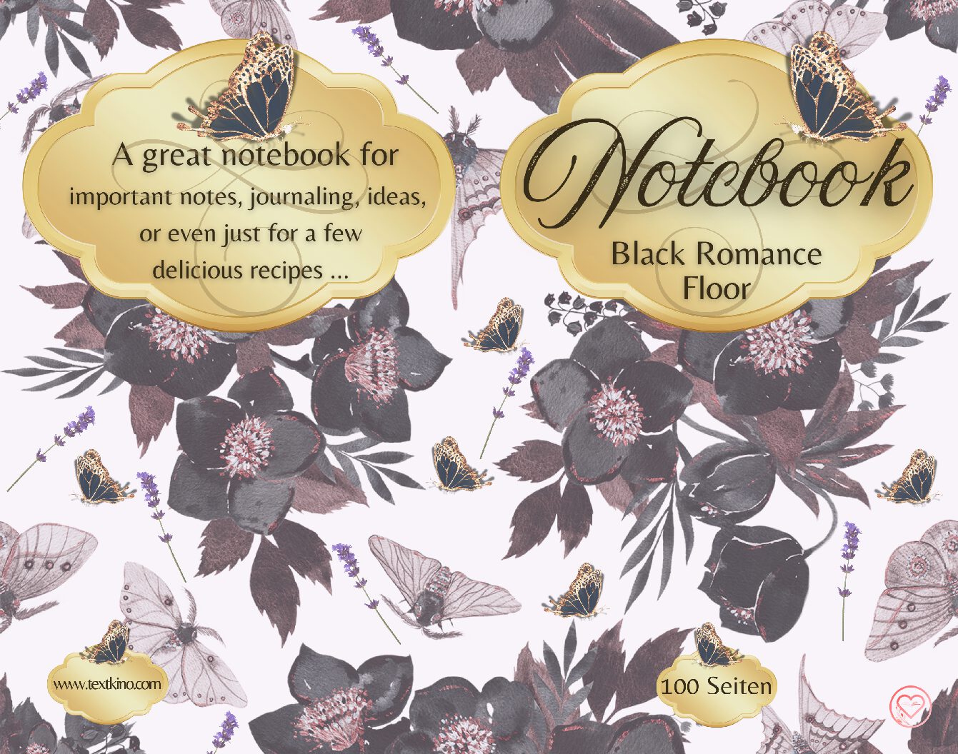 Notebook »Black Romance Floor«: ♥Notizbücher von TEXTKINO♥ by Enna Steahle – Ein eleganter Alltagsbegleiter für all deine Gedanken, Ideen und Notizen!